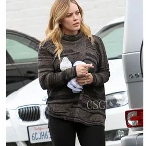 . INHABIT Broken Stripe Asymmetric Alpaca Sweater Sz Sm